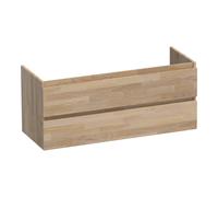 BRAUER Joy meuble sous-lavabo 120 2 tiroirs softclose - sans poignée - 2 découpes pour siphon - chêne massif - chêne abouté gris OK-JY120-2VEG