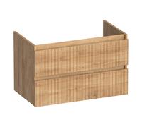 BRAUER Joy Wavy meuble sous-lavabo 80 2 tiroirs softclose - sans poignées - 1 découpe pour siphon - Forest Tan OK-JYW80FT