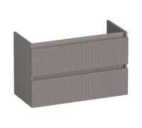 BRAUER Joy Wavy meuble sous-lavabo peu profond 80 2 tiroirs à fermeture douce - sans poignées - 1 découpe pour siphon - taupe mat OK-JYWO80MT