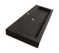 BRAUER Lava Plan de lavabo 119.6x45.7cm 1 lavabo 1 trou pour robinetterie rectangulaire pierre naturelle Lava semi mat WT-LA120-11AN