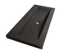 BRAUER Magma lavabo 100x46x5cm - 1 lavabo - 0 trous de robinet - pierre naturelle - basalte anthracite WT-MA1000AN