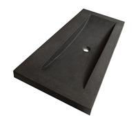 BRAUER Magma lavabo - 120x46x5cm - 1 lavabo - 0 trous de robinet - pierre naturelle - basalte anthracite WT-MA120-10AN