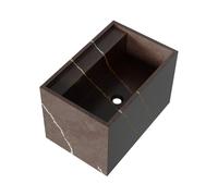 BRAUER Nova Lavabo pour meuble - 60x40x45.7cm - sans trop-plein - 1 vasque - sans trou de robinet - composite - Nero Marquina WT-NO600CB