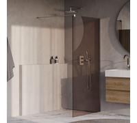 BRAUER Oblivion Douche à l'italienne - 100x200cm - revêtement verre - verre bronze - Chrome GS-OBI1B100200CE