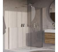 BRAUER Oblivion Douche à l'italienne - 100x200cm - revêtement verre - verre clair - Chrome GS-OBI1H100200CE