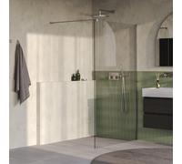 BRAUER Oblivion Douche à l'italienne - 110x200cm - revêtement verre - verre clair - Acier inoxydable brossé PVD GS-OBI1H110200NG