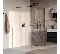 BRAUER Oblivion Douche à l'italienne - 110x200cm - revêtement verre - verre clair - noir mat GS-OBI1H110200MZ