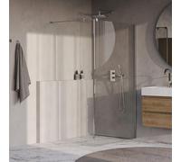 BRAUER Oblivion Douche à l'italienne - 120x200cm - paroi latérale 30cm - revêtement verre - verre clair - Chrome GS-OBI2H12030200CE