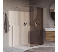 BRAUER Oblivion Douche à l'italienne - 120x200cm - revêtement verre - verre bronze - Chrome GS-OBI1B120200CE