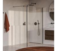 BRAUER Oblivion Douche à l'italienne - 130x200cm - paroi latérale 30cm - traitement verre - verre clair - PVD gunmetal brossé GS-OBI2H13030200GM