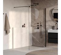 BRAUER Oblivion Douche à l'italienne - 140x200cm - revêtement verre - verre clair - noir mat GS-OBI1H140200MZ