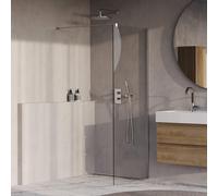 BRAUER Oblivion Douche à l'italienne - 70x200cm - revêtement verre - verre clair - Chrome GS-OBI1H70200CE