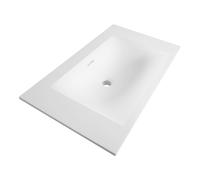 BRAUER planche lavabo Furiosa sans trou robinet 80.5x46cm rectangulaire Fine Stone blanc mat WT-GL800MW