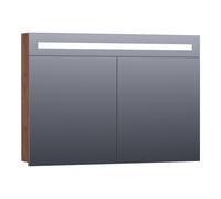 BRAUER Promise armoire de toilette - 100x70x15cm -- avec éclairage direct - 2 portes miroir unilatérales - Forêt Cacao SK-PR100FC