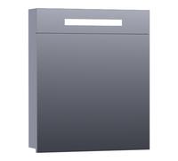 BRAUER Promise Armoire de toilette 59x70x15cm éclairage intégré rectangulaire 1 porte pivotante MDF Gris mat SK-PR60LMG