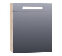 BRAUER Promise Armoire de toilette 59x70x15cm éclairage intégré rectangulaire 1 porte pivotante MFC Forest Wheat SK-PR60LFW