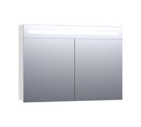 BRAUER Promise Armoire toilette 100x70x15cm avec 2 porte et éclairage LED Blanc brillant SK-PR100HW