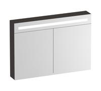 BRAUER Promise Deluxe armoire de toilette - 100x70x15cm - avec éclairage - 2 portes miroir doubles - Anthracite Bois SK-PRD100TA