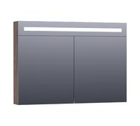 BRAUER Promise Deluxe armoire de toilette - 100x70x15cm - avec éclairage direct - 2 portes miroir double face - Grove SK-PRD100GR