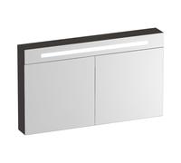 BRAUER Promise Deluxe armoire de toilette - 120x70x15cm - avec éclairage - 2 portes miroir double face - Anthracite Bois SK-PRD120TA