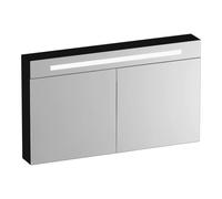 BRAUER Promise Deluxe armoire de toilette - 120x70x15cm - avec éclairage - 2 portes miroir double face - Bois Noir SK-PRD120TB