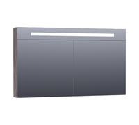 BRAUER Promise Deluxe armoire de toilette - 120x70x15cm - avec éclairage direct - 2 portes miroir double face - Bois flotté SK-PRD120DR