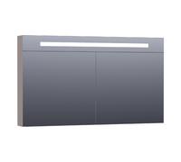 BRAUER Promise Deluxe armoire de toilette - 120x70x15cm - avec éclairage direct - 2 portes miroir double face - taupe mat SK-PRD120MT