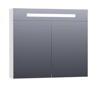 BRAUER Promise Deluxe armoire de toilette - 120x70x15cm - avec éclairage direct - 2 portes miroir double face - blanc mat SK-PRD120MW