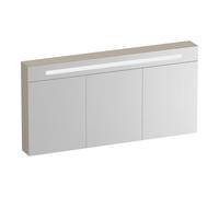 BRAUER Promise Deluxe armoire de toilette - 140x70x15cm - avec éclairage 3 portes miroir double face - beige mat SK-PRD140MB