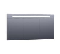 BRAUER Promise Deluxe armoire de toilette - 140x70x15cm - avec éclairage direct 3 portes miroir double face - brillant blanc SK-PRD140HW