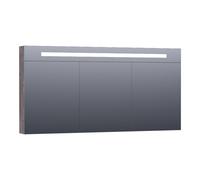 BRAUER Promise Deluxe armoire de toilette - 140x70x15cm - avec éclairage direct 3 portes miroir double face - Bois flotté SK-PRD140DR