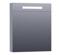 BRAUER Promise Deluxe Armoire de toilette 59x70x15cm éclairage intégré rectangulaire 1 portes pivotantes MDF Gris mat SK-PRD60RMG