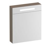 BRAUER Promise Deluxe armoire de toilette - 60x70x15cm - avec éclairage 1 porte miroir double face à droite mat moka SK-PRD60RMM