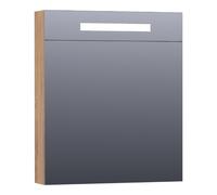 BRAUER Promise Deluxe armoire de toilette - 60x70x15cm - avec éclairage direct 1 porte miroir double face à gauche Château SK-PRD60LCH