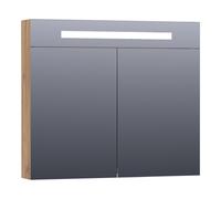 BRAUER Promise Deluxe armoire de toilette - 80x70x15cm - avec éclairage direct - 2 portes miroir double face - Château SK-PRD80CH