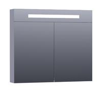 BRAUER Promise Deluxe armoire de toilette - 80x70x15cm - avec éclairage direct - 2 portes miroir double face - gris mat SK-PRD80MG