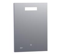 BRAUER Quartz miroir - 50x70cm - rectangulaire - avec horloge et éclairage LED direct avec fonction de gradation et commande tactile SP-QU50RH