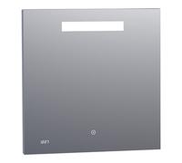 BRAUER Quartz Miroir 70x70cm avec éclairage et horloge aluminium SP-QU70RH