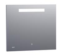 BRAUER Quartz miroir - 80x70cm - rectangulaire - avec horloge et éclairage LED direct avec fonction de gradation et commande tactile SP-QU80RH
