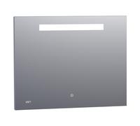 BRAUER Quartz miroir - 90x70cm - rectangulaire - avec horloge et éclairage LED direct avec fonction de gradation et commande tactile SP-QU90RH