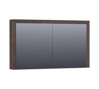 BRAUER Rise armoire de toilette - 120x70x15cm - sans éclairage - 2 portes miroir double face - lamelles chêne noir SK-RI120LEZ