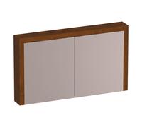 BRAUER Rise Armoire de toilette - 120x70x15cm - sans éclairage - 2 portes miroir double face - lamelles chêne marron SK-RI120LEB