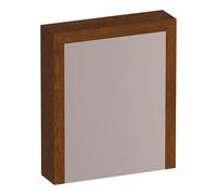 BRAUER Rise Armoire de toilette - 60x70x15cm - sans éclairage - avec 1 porte miroir double face à ouverture vers la gauche en chêne lamellé marron SK-RI60LLEB