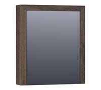 BRAUER Rise armoire de toilette - 60x70x15cm - sans éclairage - avec 1 porte miroir double face à ouverture vers la gauche en chêne noir lamellé SK-RI60LLEZ