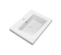 BRAUER Solar Medium lavabo 60x46x5cm - 1 vasque - 1 trou de robinet - marbre minéral - blanc mat WT-SOM601MW