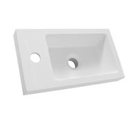 BRAUER Solar Medium lavabo à poser 40 avec 1 trou de robinet et en marbre minéral blanc satiné à placer à gauche/droite. FO-SOM401ZW