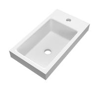 BRAUER Solar Medium lavabo à poser 40 avec 1 trou de robinet et en marbre minéral mat blanc à placer à gauche/droite FO-SOM401MW