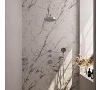 BRAUER Stripe Douche de tête thermostatique encastrable - SET 04 - pomme de douche 25cm - bras mural droit - douchette 3 positions - flexible de douche - coude mural - chrome 5-CE-371