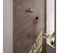 BRAUER Stripe Douche de tête thermostatique encastrée - 3 voies - rectangulaire - SET 22 - pomme de douche 25 cm - bras mural droit - douchette 3 positions - flexible de douche - barre coulissante int