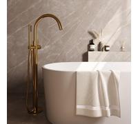 BRAUER Stripe Mitigeur de bain sur pied - SET 01 - douchette à main barre - flexible de douche - or brossé PVD 5-GG-337